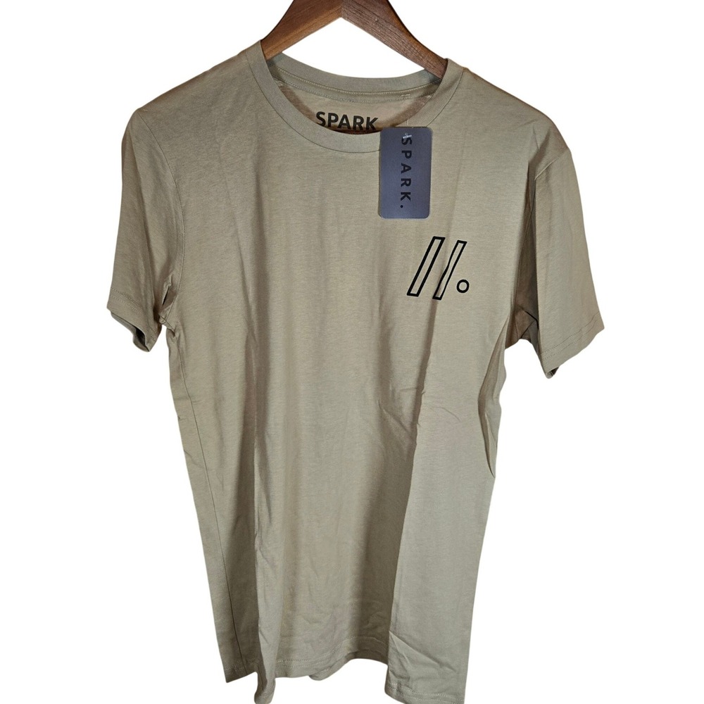 SPARK Mens Tan Graphic T Shirt Size S Short Sleeve Cotton Designed in USA - Picture 2 of 5